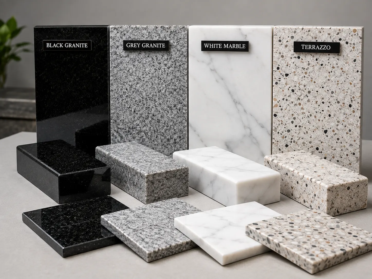 Construction materials — granite, marble, terrazzo