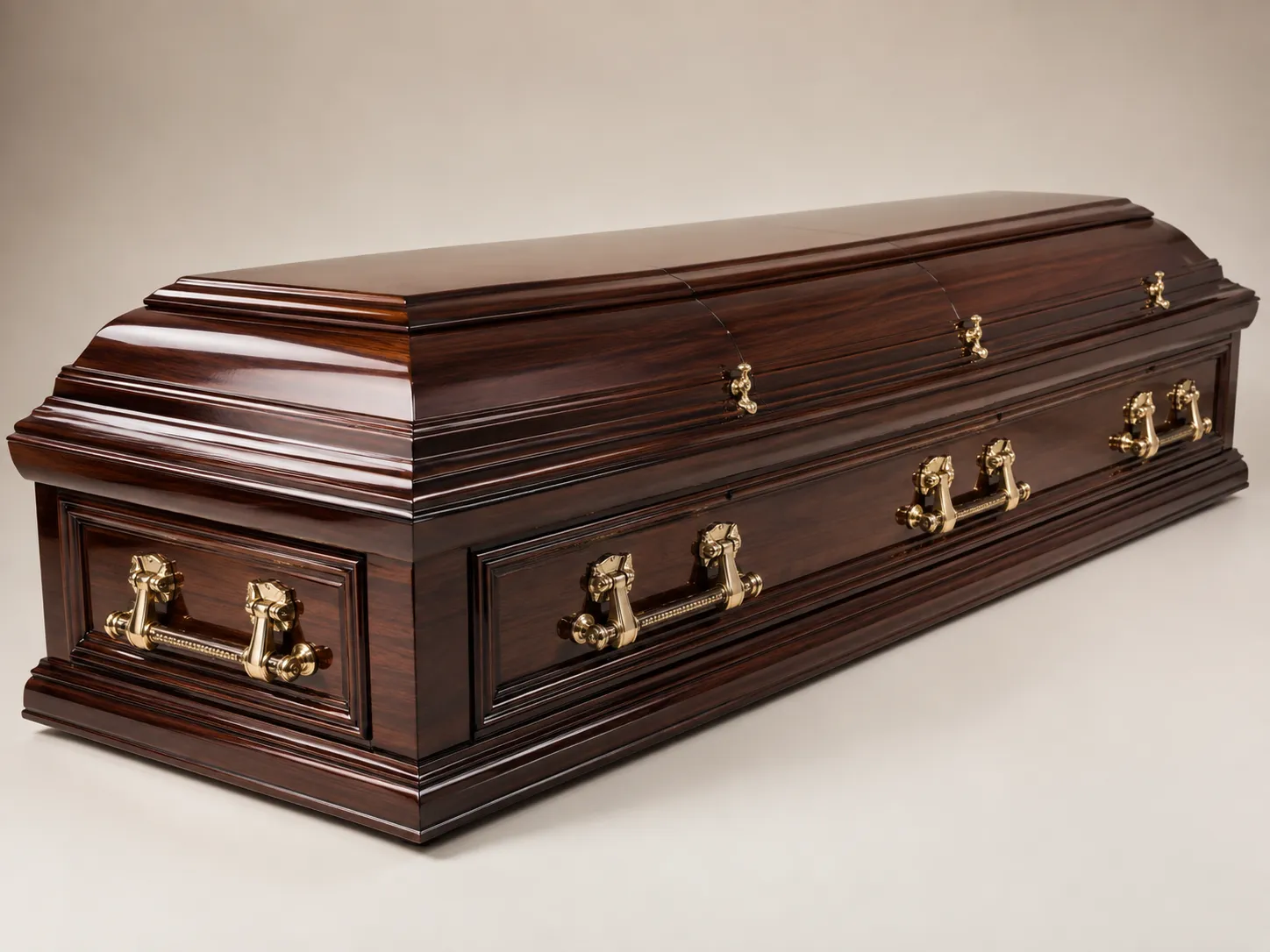 Polished hardwood casket